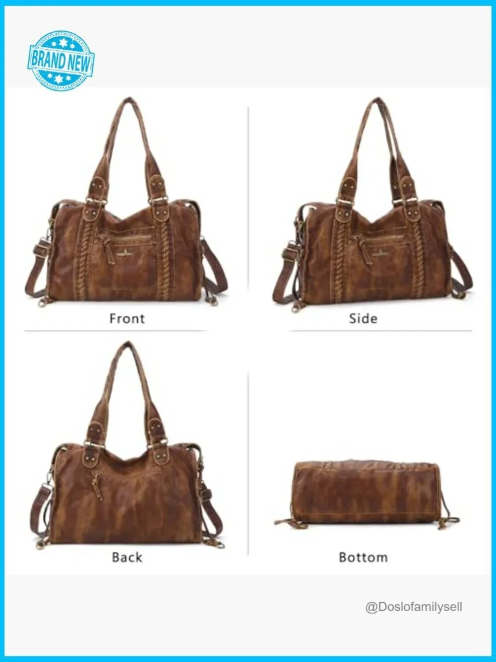 Vegan Leather Hobo Satchel Handbag Large Tote Shoulder Bag Laptop Purse
